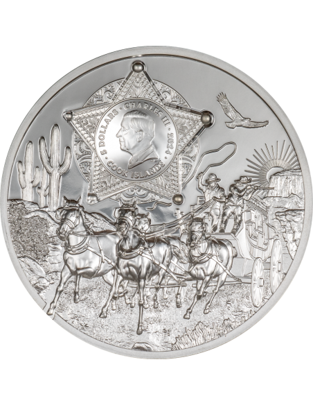 WILD WEST Legends 1 Oz Silver Coin 5$ Cook Islands 2024 - Coins & More - Islas Cook