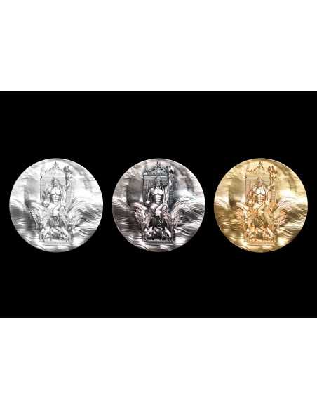 ZEUS AT OLYMPIA Gold Gilded 2 Oz Silver Coin 10000 Francs Tchad 2024 - Coins & More - Chad