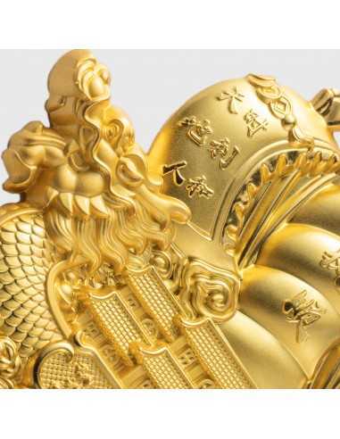 DRAGON BOAT Gold Gilded 2 Oz Silver Coin 10000 Francs Chad 2024 - Coins & More - Chad