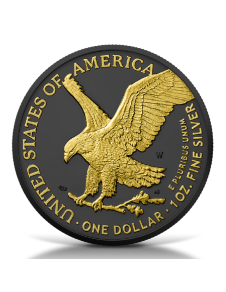 BLACK PLATINUM American Eagle 1 Oz Silver Coin 1$ USA 2023 - Coins & More - Usa