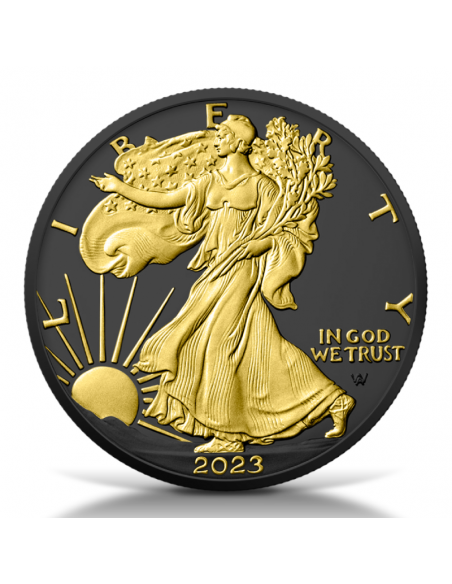 BLACK PLATINUM American Eagle 1 Oz Silver Coin 1$ USA 2023 - Coins & More - Usa