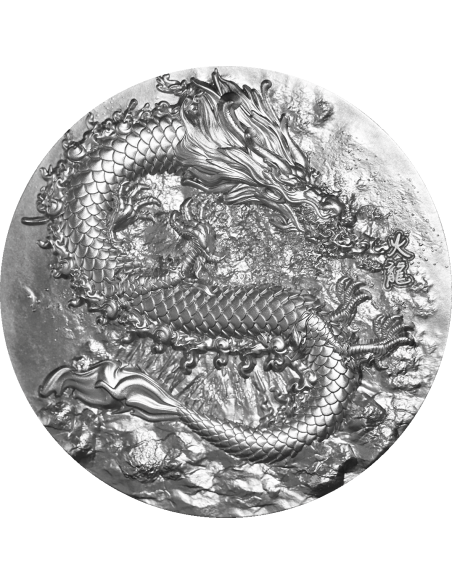 FIRE DRAGON 9 Dragons Series 5 Oz Silver Coin 18888 Francs Chad 2024 - Coins & More - Chad