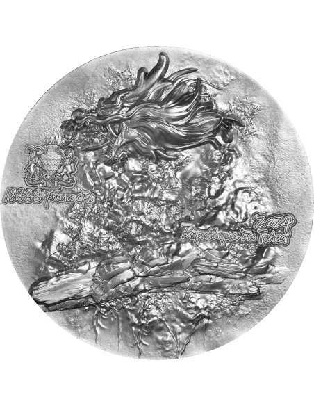 FIRE DRAGON 9 Dragons Series 5 Oz Silver Coin 18888 Francs Chad 2024 - Coins & More - Chad