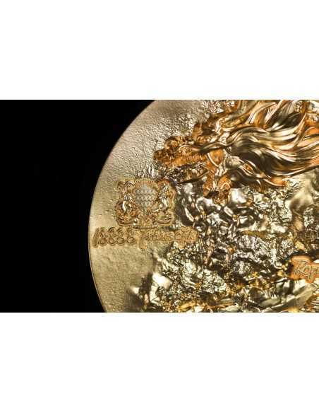 FIRE DRAGON Gold Gilded 9 Dragons Series 5 Oz Silver Coin 18888 Francs Chad 2024 - Coins & More - Tchad