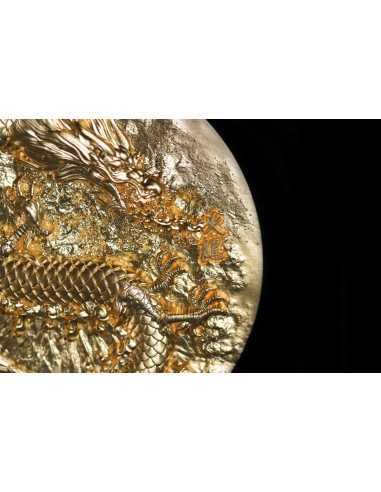 FIRE DRAGON Gold Gilded 9 Dragons Series 5 Oz Silver Coin 18888 Francs Chad 2024 - Coins & More - Tchad