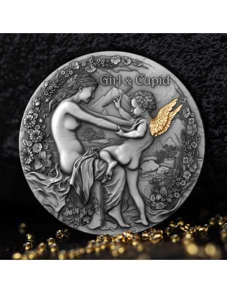 GIRL AND CUPID 2 Oz Silver Coin 2000 Francs Cameroon 2023 - Coins & More - Camerún