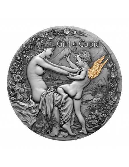 GIRL AND CUPID 2 Oz Silver Coin 2000 Francs Cameroon 2023 - Coins & More - Camerún