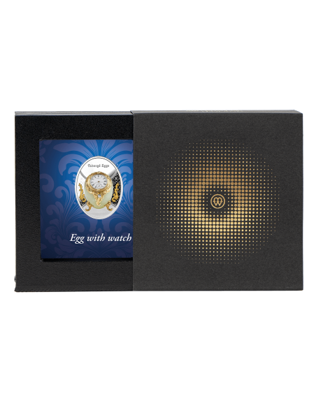 EGG WITH WATCH Faberge Eggs Silver Proof Coin 1$ Niue 2023 - Coins & More - Niue