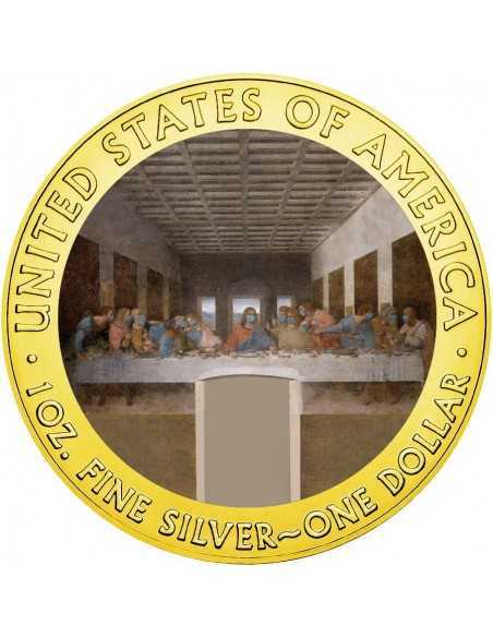 LA CÈNE LEONARD DA VINCI CORONAVIRUS QUARANTINED ART 1$ 2020 1 oz Silver & gold plated coin - Coins & More - Usa
