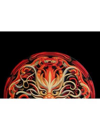 COILED DRAGON Gold Gilded 9 Dragons Series 5 Oz Silver Coin 18888 Francs Chad 2024 - Coins & More - Chad