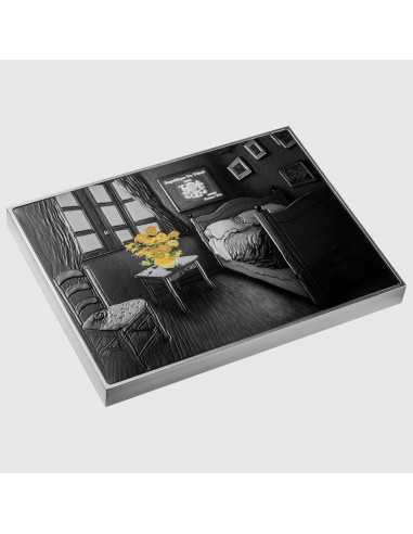 THE SUNFLOWERS 1889 By Vincent Van Gogh Colored 2.5 Oz Silver & 120g Copper Coin 10000 Francs Chad 2024 - Coins & More - Chad