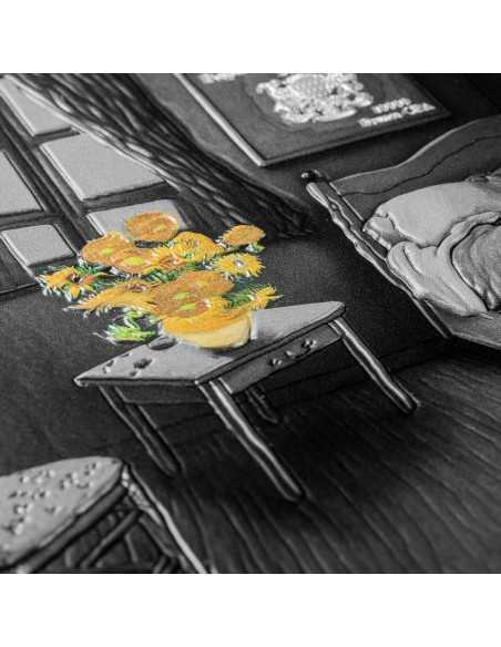 THE SUNFLOWERS 1889 By Vincent Van Gogh Colored 2.5 Oz Silver & 120g Copper Coin 10000 Francs Chad 2024 - Coins & More - Chad