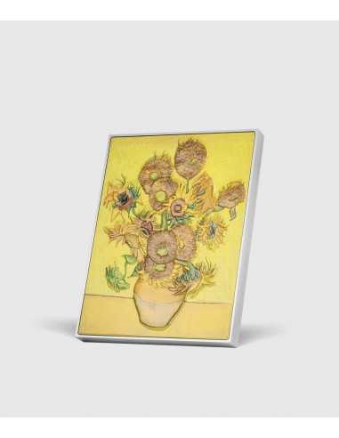 THE SUNFLOWERS 1889 By Vincent Van Gogh Colored 2.5 Oz Silver & 120g Copper Coin 10000 Francs Chad 2024 - Coins & More - Chad