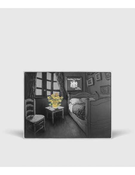 THE SUNFLOWERS 1889 By Vincent Van Gogh Colored 2.5 Oz Silver & 120g Copper Coin 10000 Francs Chad 2024 - Coins & More - Chad