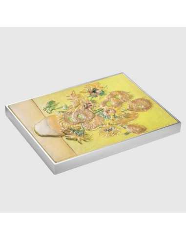 THE SUNFLOWERS 1889 By Vincent Van Gogh Colored 2.5 Oz Silver & 120g Copper Coin 10000 Francs Chad 2024 - Coins & More - Chad