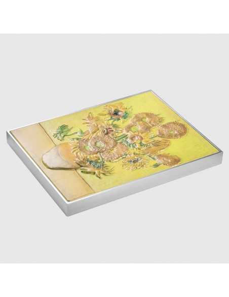 THE SUNFLOWERS 1889 By Vincent Van Gogh Colored 2.5 Oz Silver & 120g Copper Coin 10000 Francs Chad 2024 - Coins & More - Chad