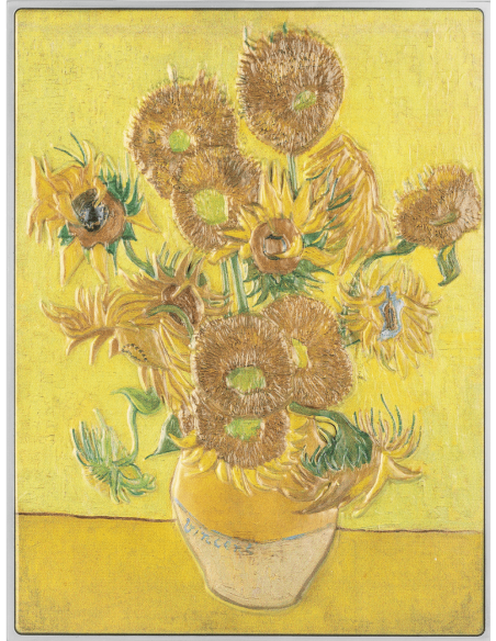 THE SUNFLOWERS 1889 By Vincent Van Gogh Colored 2.5 Oz Silver & 120g Copper Coin 10000 Francs Chad 2024 - Coins & More - Chad
