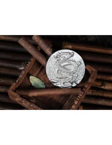 AZURE DRAGON Grace 9 Dragons Series 5 Oz Silver Coin 18888 Francs Chad 2024 - Coins & More - Chad