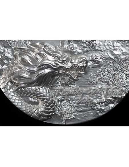 AZURE DRAGON Grace 9 Dragons Series 5 Oz Silver Coin 18888 Francs Chad 2024 - Coins & More - Chad