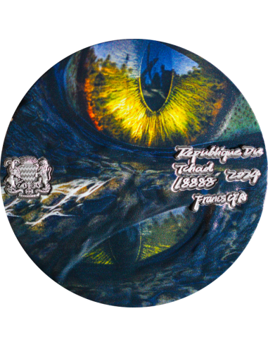 TORCH DRAGON Black Emissary Obsidian Black 9 Dragons Series 5 Oz Silver Coin 18888 Francs Chad 2024 - Coins & More - Chad