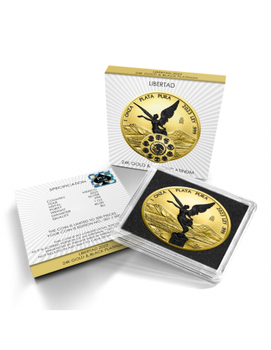 LIBERTAD Gold Black Platinum 1 Oz Silver Coin Mexico 2023 - Coins & More - Messico