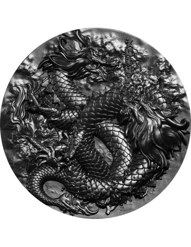 DRAGON OF RAIN AND CLOUD Black Depths Obsidian Black 9 Dragons Series 5 Oz Silver Coin 18888 Francs Chad 2024 - Coins & More ...