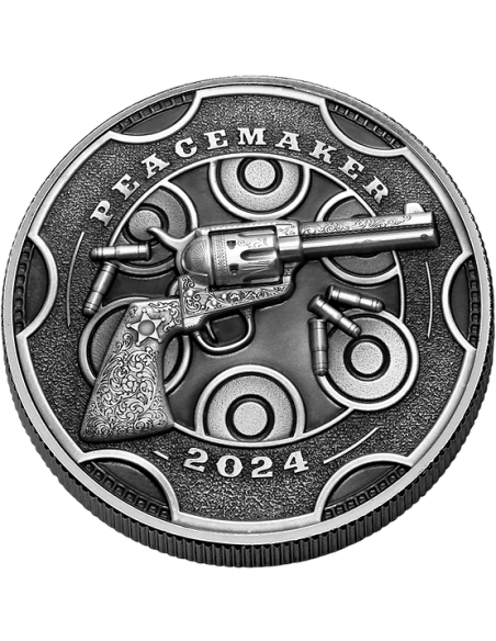 PEACEMAKER 1 Oz Antique Silver Coin 2000 Francs Cameroon 2024 - Coins & More - Cameroun