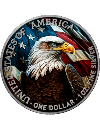 DRAGON Stained Glass Dream American Eagle 1 Oz Silver Coin 1$ USA 2023 - Coins & More - Usa