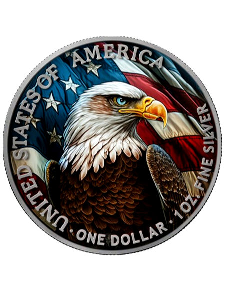 UNICORN Stained Glass Dream American Eagle 1 Oz Silver Coin 1$ USA 2023 - Coins & More - Usa