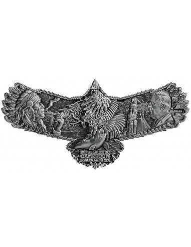 THUNDERBIRD 2 Oz Antique Silver Coin 2000 Francs Charles III Cameroon 2024 - Coins & More - Cameroun