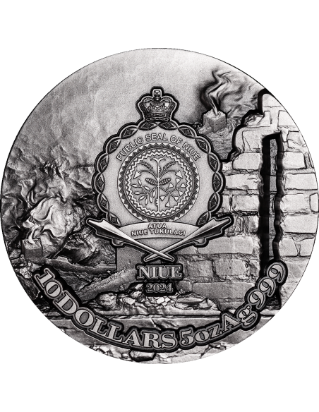 DRAGON AWAKENING AND THE GREAT WALL 5 Oz Silver Coin 10$ Niue 2024 - Coins & More - Niue