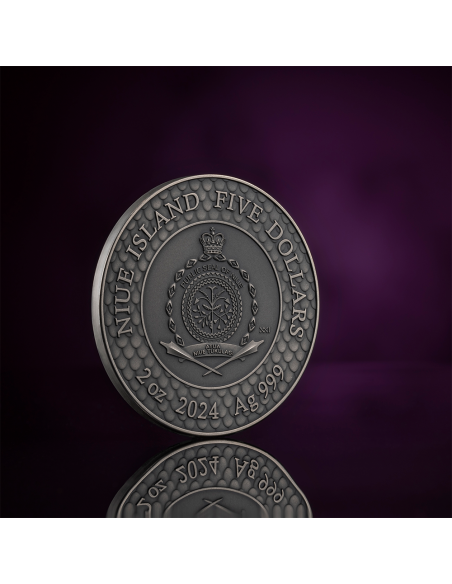 PINK PEARL AND DRAGON Divine Pearls 2 Oz Silver Coin 5$ Niue 2024 - Coins & More - Niue