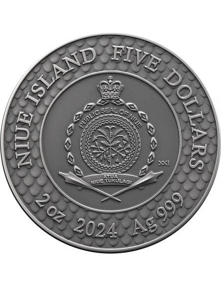PINK PEARL AND DRAGON Divine Pearls 2 Oz Silver Coin 5$ Niue 2024 - Coins & More - Niue