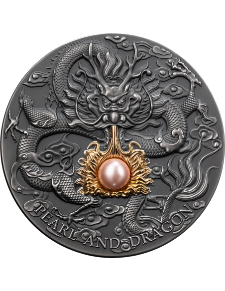 PINK PEARL AND DRAGON Divine Pearls 2 Oz Silver Coin 5$ Niue 2024 - Coins & More - Niue