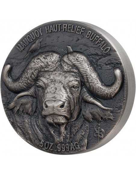 WATER BUFFALO Big Five Mauquoy 5 Oz Silver Coin 5000 Francs Ivory Coast 2020 - Coins & More - Costa de Marfil
