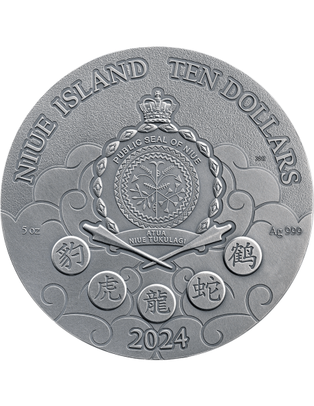SHAOLIN KUNG FU Martial Art Styles 5 Oz Silver Coin 10$ Niue 2024 - Coins & More - Niue