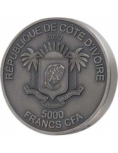 WATER BUFFALO Big Five Mauquoy 5 Oz Silver Coin 5000 Francs Ivory Coast 2020 - Coins & More - Costa de Marfil