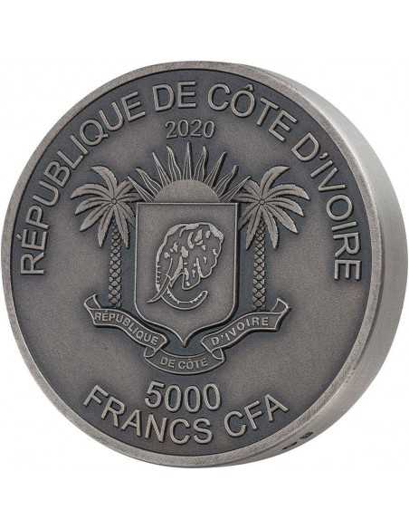 WATER BUFFALO Big Five Mauquoy 5 Oz Silver Coin 5000 Francs Ivory Coast 2020 - Coins & More - Costa de Marfil