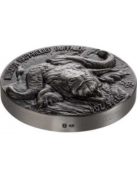 WATER BUFFALO Big Five Mauquoy 5 Oz Silver Coin 5000 Francs Ivory Coast 2020 - Coins & More - Costa de Marfil