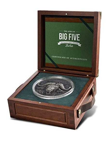 WATER BUFFALO Big Five Mauquoy 5 Oz Silver Coin 5000 Francs Ivory Coast 2020 - Coins & More - Costa de Marfil