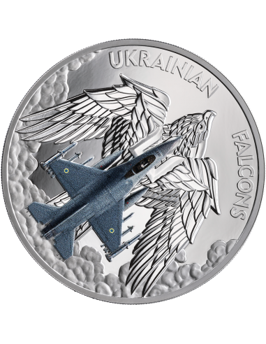 UKRAINIAN FALCONS 1 Oz Silver Coin 5 Cedis Ghana 2024 - Coins & More - Ghana
