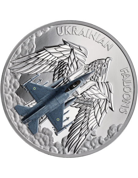 UKRAINIAN FALCONS 1 Oz Silver Coin 5 Cedis Ghana 2024 - Coins & More - Ghana