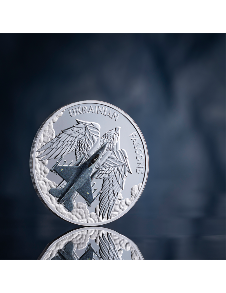 UKRAINIAN FALCONS 1 Oz Silver Coin 5 Cedis Ghana 2024 - Coins & More - Ghana