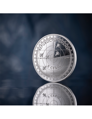 UKRAINIAN FALCONS 1 Oz Silver Coin 5 Cedis Ghana 2024 - Coins & More - Ghana