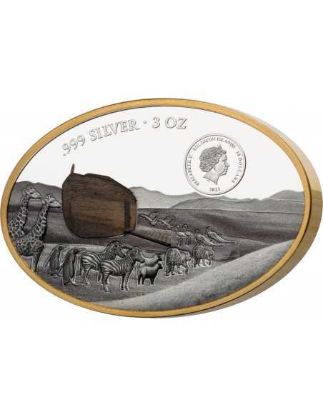 NOAH'S ARK 3 Oz Silver Coin 10$ Dollars Solomon Islands 2021 - Coins & More - Îles Salomons