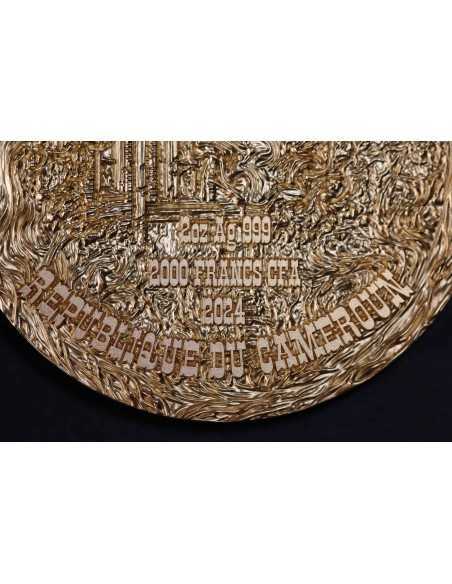 INFERNO TITAN Gold Gilded 2 Oz Silver Coin 2000 Francs Cameroon 2024 - Coins & More - Kamerun