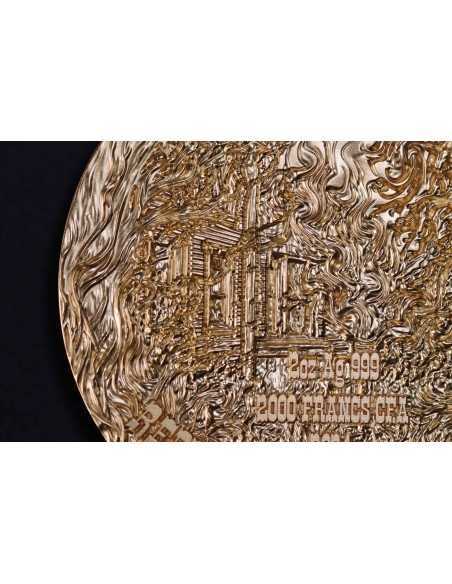 INFERNO TITAN Gold Gilded 2 Oz Silver Coin 2000 Francs Cameroon 2024 - Coins & More - Kamerun