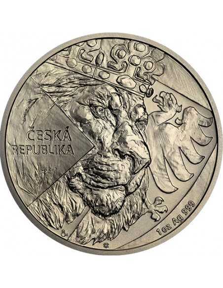 CZECH LION Antique Finish 1 Oz Silver Coin 2$ Niue 2024 - Coins & More - Niue