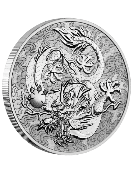 SILVER DRAGON - CHINESE MYTHS AND LEGENDS 1 Oz Silver Coin 1$ Dollar Australia 2021 - Coins & More - Australia