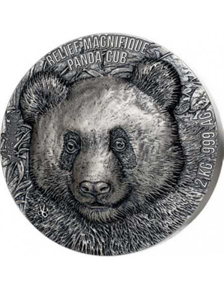PANDA Relief Magnifique 2 Kg Kilo Silver Coin 20000 Francs Benin 2024 - Coins & More - Africa